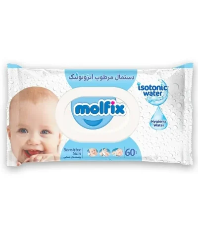 مولفیکس دستمال مرطوب ایزوتونیک کودک ۶۰ عددی
