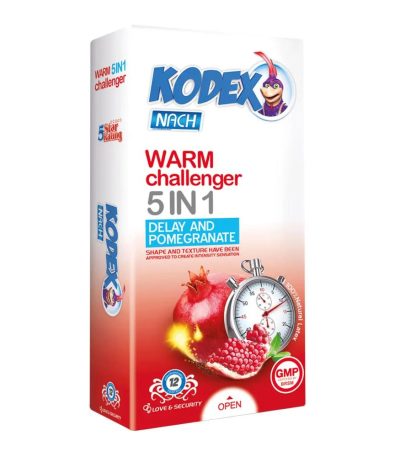 کاندوم تاخیری کدکس مدل Warm Challenger 5 in 1 بسته ۱۲ عددی