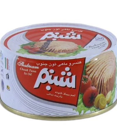 شبنم کنسرو تن ماهی در روغن ۱۸۰ گرم
