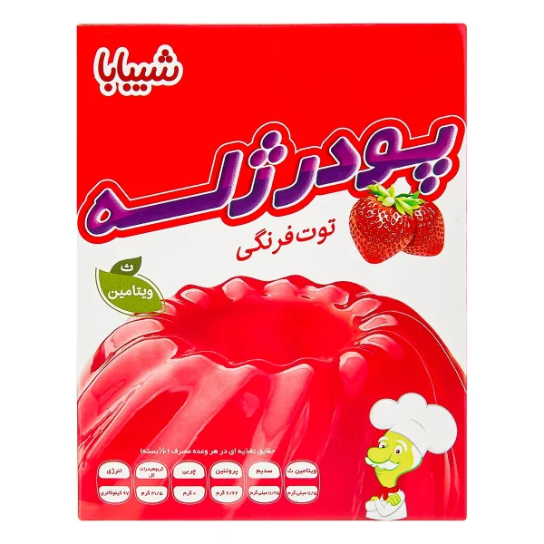 پودر ژله توت فرنگی شیبابا ۱۰۰ گرم