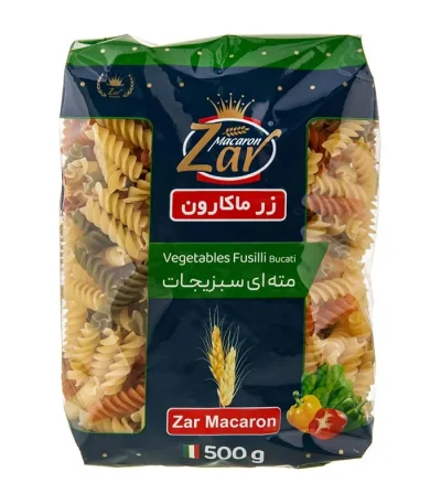 ماکارونی فرمی مته‌ای سبزیجات زر ماکارون ۵۰۰ گرم