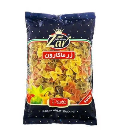 ماکارونی فرمی پروانه‌ای سبزیجات زر ماکارون ۵۰۰ گرم