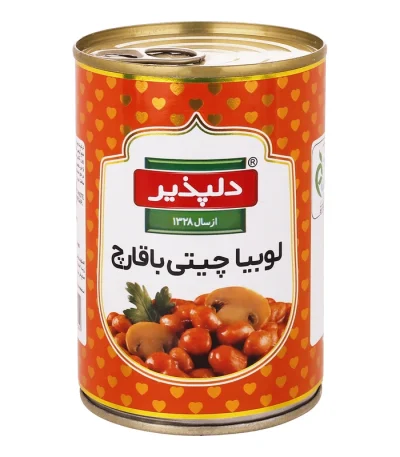 دلپذیر کنسرو لوبیا چیتی با قارچ ۴۲۰ گرم