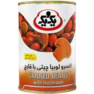 یک و یک کنسرو لوبیا چیتی با قارچ ۴۱۰ گرم