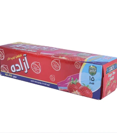 پلاستیک زیپ‌کیپ آزاده ۲۵×۳۵ سانتی‌متر، ۱۵ عددی