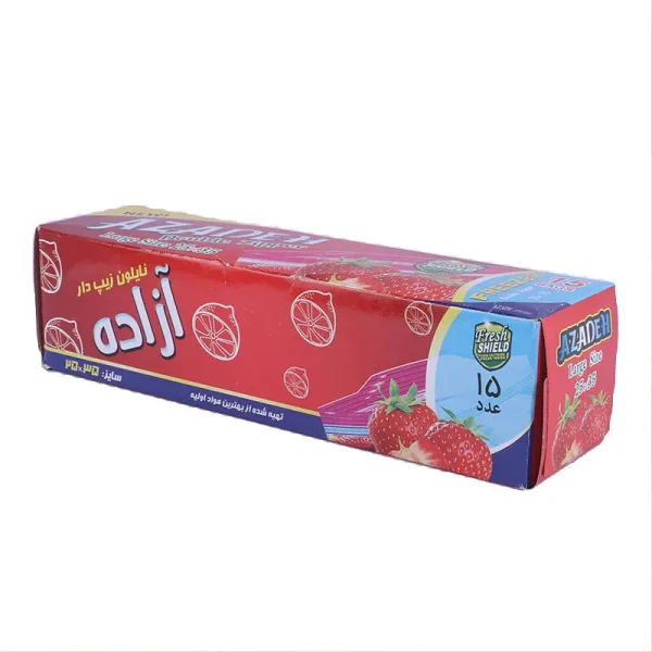 پلاستیک زیپ‌کیپ آزاده ۲۵×۳۵ سانتی‌متر، ۱۵ عددی