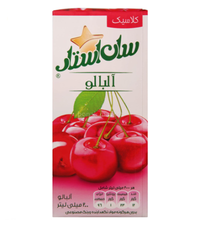 سان‌استار آبمیوه طبیعی آلبالو ۲۰۰ میلی‌لیتر