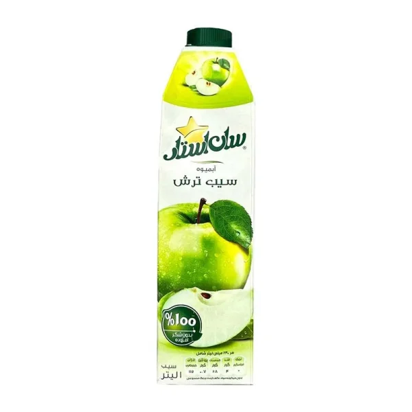 سان‌استار آبمیوه طبیعی سیب ترش ۱ لیتر