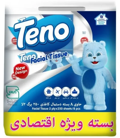 تنو دستمال کاغذی اقتصادی ۸ عددی