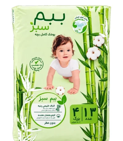 ببم سبز سایز ۴ چسبی ۱۲ عددی