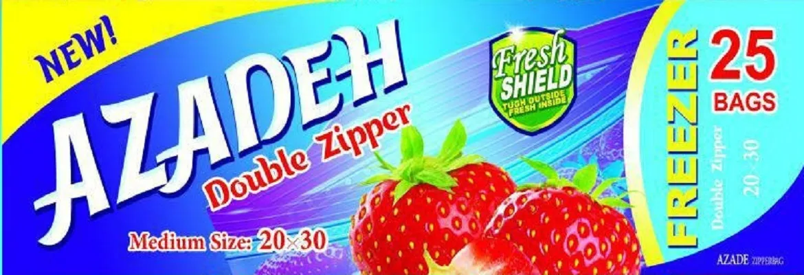  پلاستیک زیپ‌کیپ آزاده ۲۰×۳۰ سانتی‌متر، ۲۵ عددی